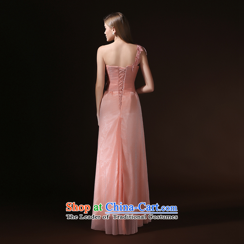 According to Lin Sha evening dresses 2015 new bride wedding dress bows service banquet red stylish shoulder dress long girl S, in accordance with rim pink sa shopping on the Internet has been pressed.