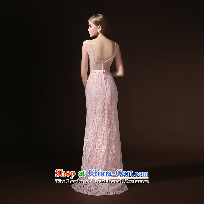 According to Lin Sha 2015 new bride wedding services bows evening dress pink lace annual summer long) Female Sau San pink XL, according to Lin Sha , , , shopping on the Internet