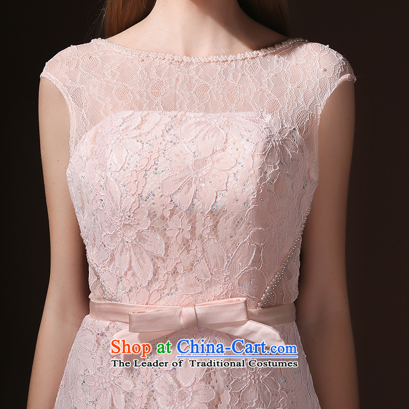 According to Lin Sha 2015 new bride wedding services bows evening dress pink lace annual summer long) Female Sau San pink XL, according to Lin Sha , , , shopping on the Internet