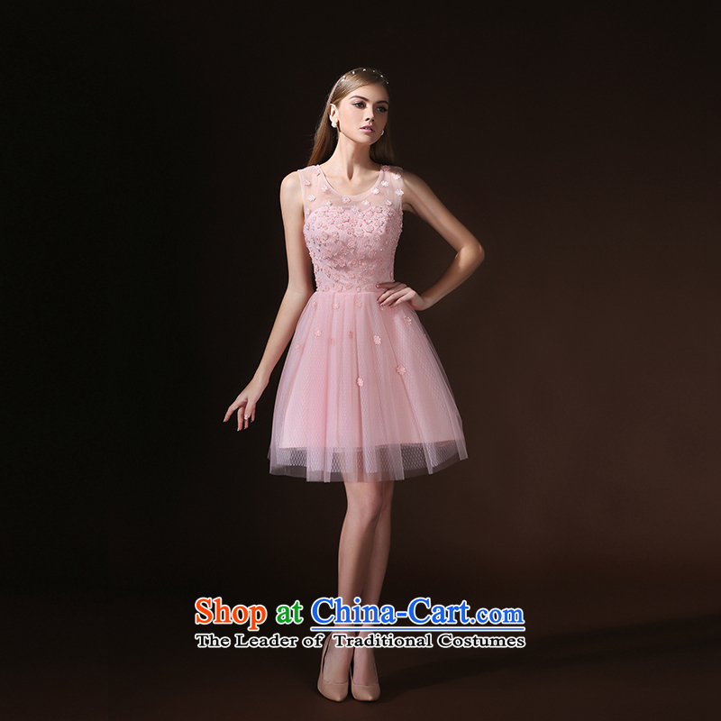According to Lin Sha summer evening dress short, 2015 new bride pink drink service provides the wedding-dress marriage bridesmaid to serve small spring pink dresses according to Lin Sha , , , M shopping on the Internet