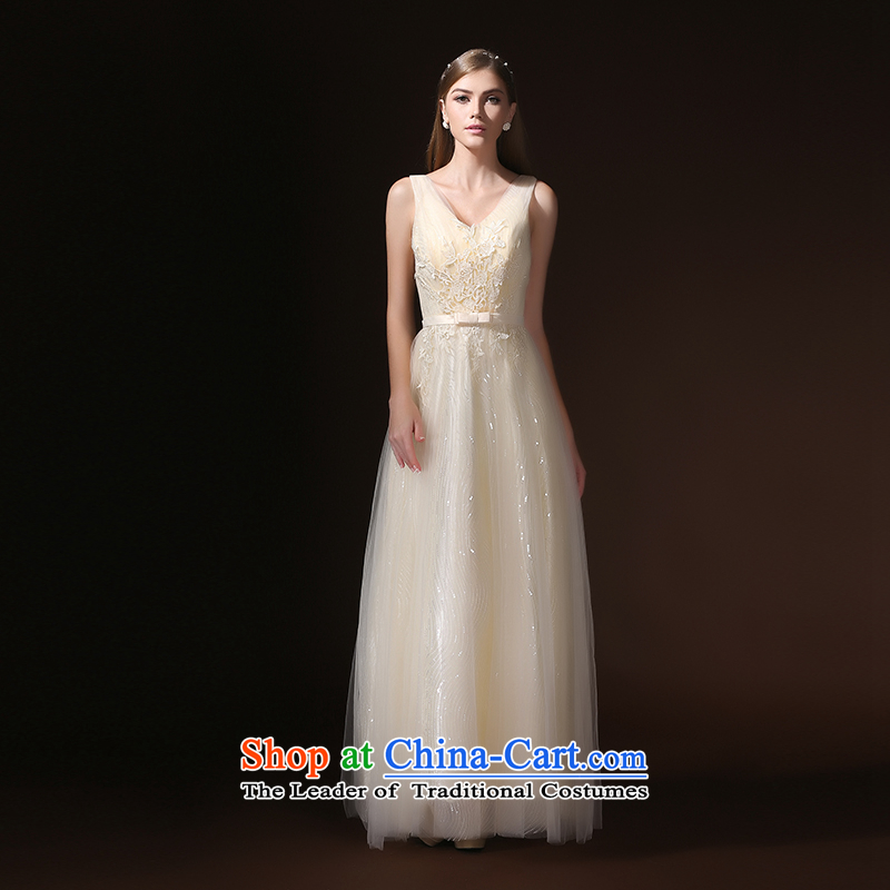 According to Lin Sha 2015 new bridesmaid dress long drink service marriages sister services under the auspices of annual meetings of the Evening Dress Suit skirt champagne color according to Lin Sha.... XL, online shopping