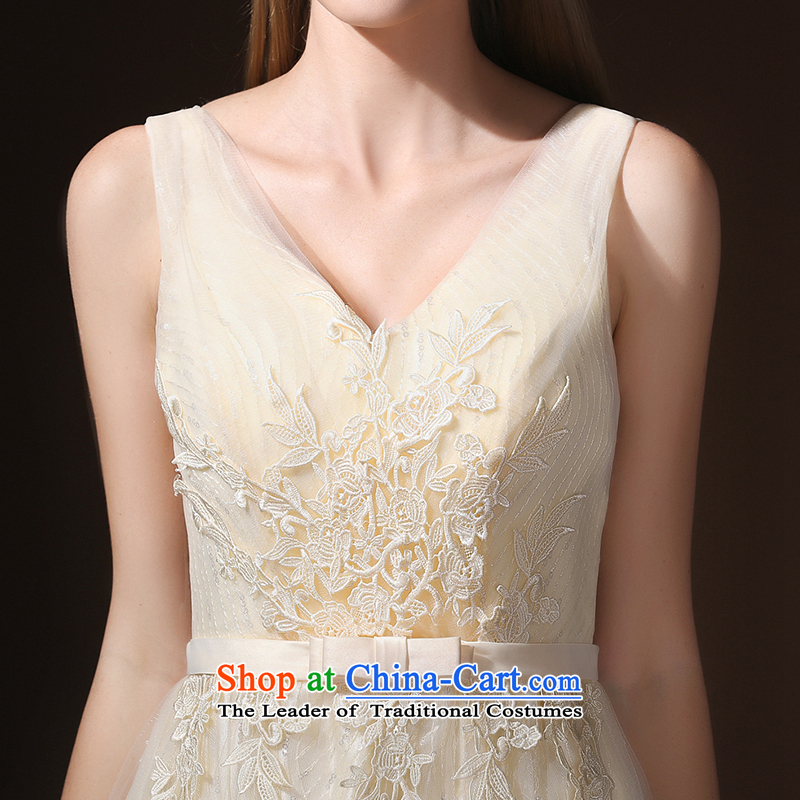 According to Lin Sha 2015 new bridesmaid dress long drink service marriages sister services under the auspices of annual meetings of the Evening Dress Suit skirt champagne color according to Lin Sha.... XL, online shopping