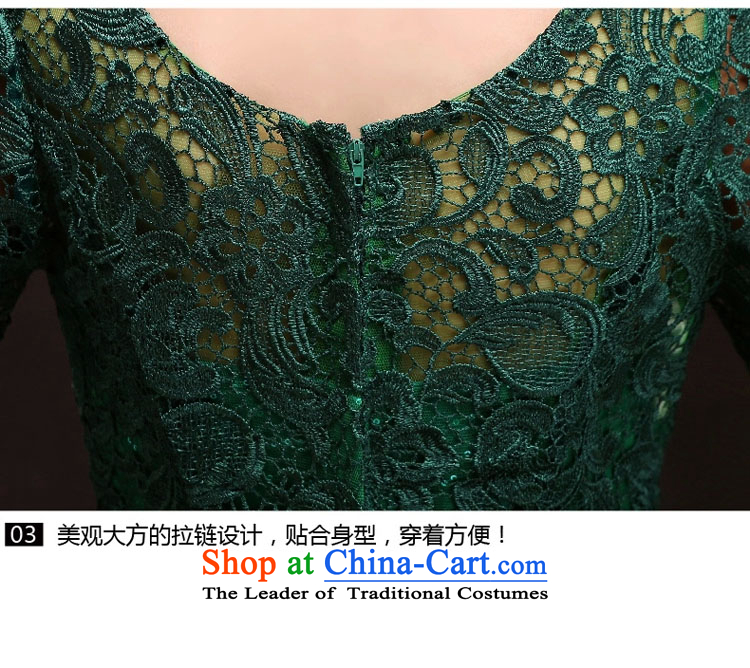 Long-sleeved clothing brides toasting champagne evening dresses long stylish shoulders Sau San banquet evening bridesmaid services exhibition of the new green S picture, prices, brand platters! The elections are supplied in the national character of distribution, so action, buy now enjoy more preferential! As soon as possible.