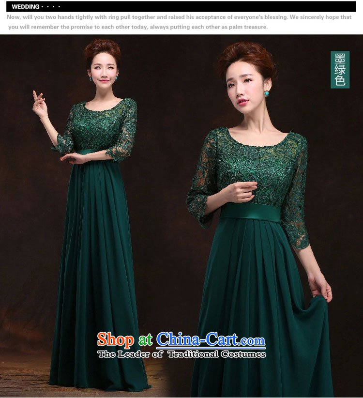 Long-sleeved clothing brides toasting champagne evening dresses long stylish shoulders Sau San banquet evening bridesmaid services exhibition of the new green S picture, prices, brand platters! The elections are supplied in the national character of distribution, so action, buy now enjoy more preferential! As soon as possible.