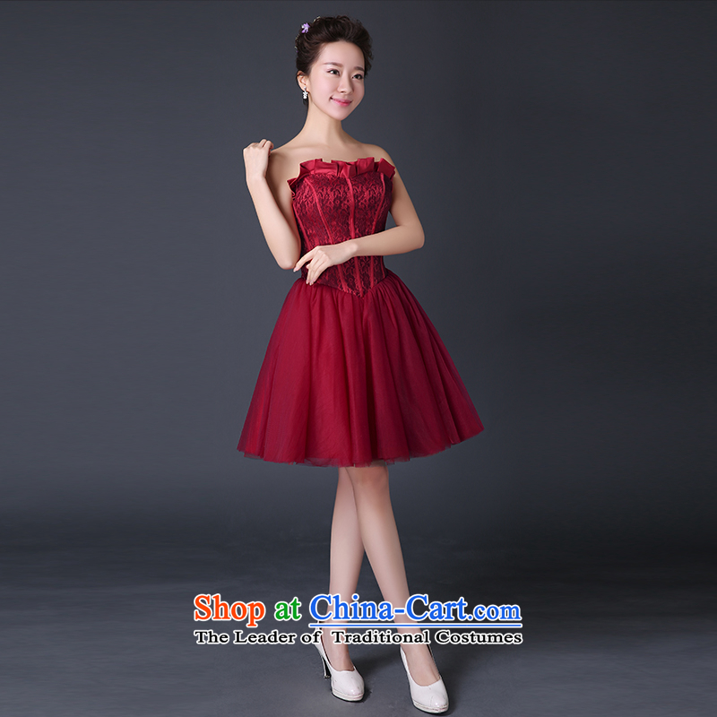 2015 new bride Services Mr Ronald marriage services bows and short of chest dress banquet dresses Red Red M suzhou embroidery brides, shipment has been pressed shopping on the Internet