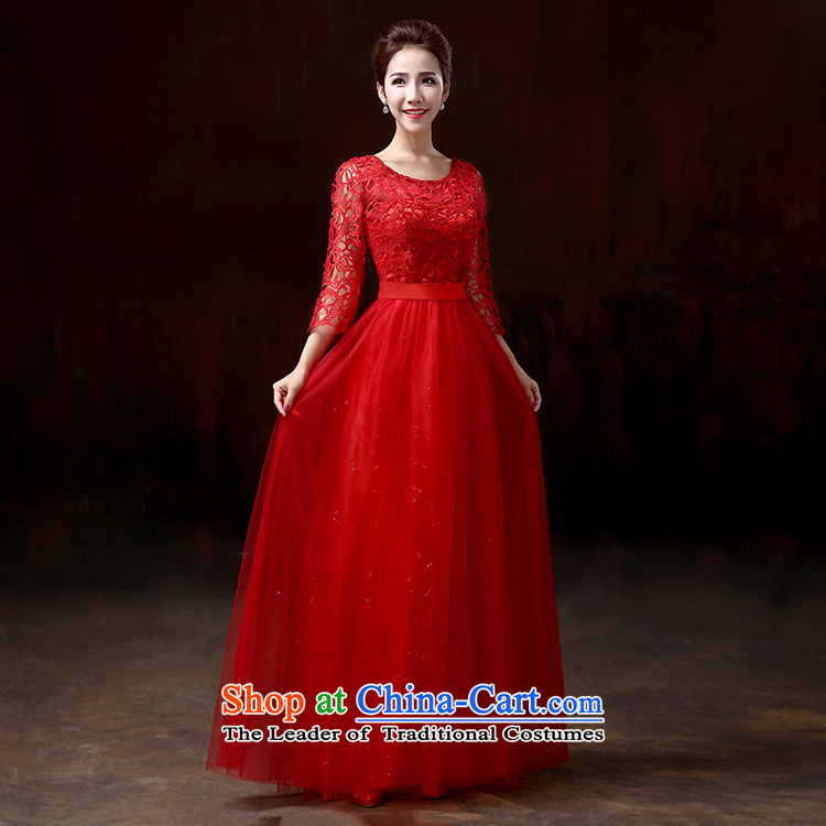 Evening dress long gown bows services 2015 bride shoulders video thin bridesmaid dress a field shoulder lace dress toner red L picture, prices, brand platters! The elections are supplied in the national character of distribution, so action, buy now enjoy more preferential! As soon as possible.