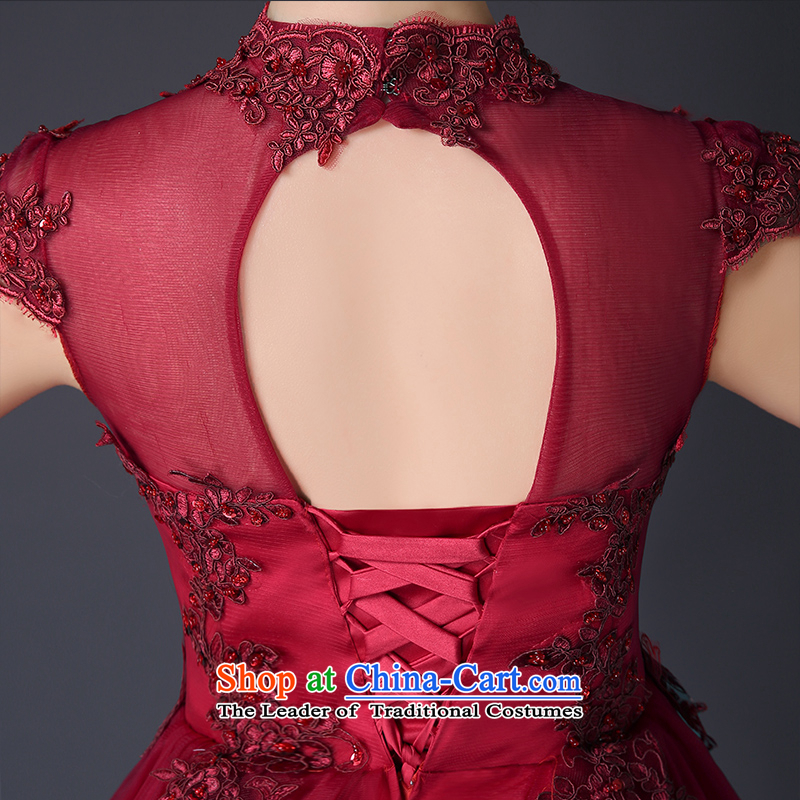 Toasting champagne bride services 2015 new summer evening dress short, red marriages shoulders dresses red S suzhou embroidery brides, shipment has been pressed shopping on the Internet