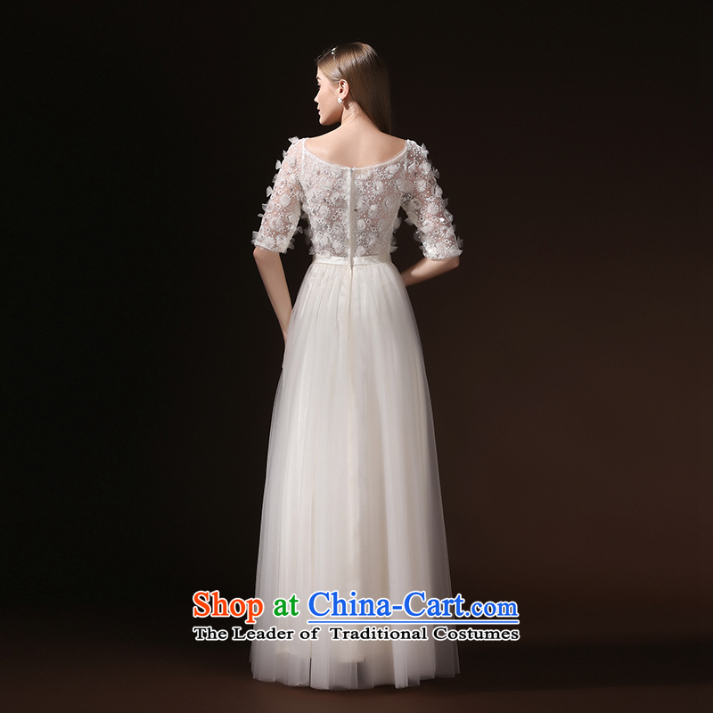 According to Lin Sha evening dress the Word 2015 new long-sleeved bride bows services shoulder summer evening dress moderator long beige S, according to Lin Sha , , , shopping on the Internet