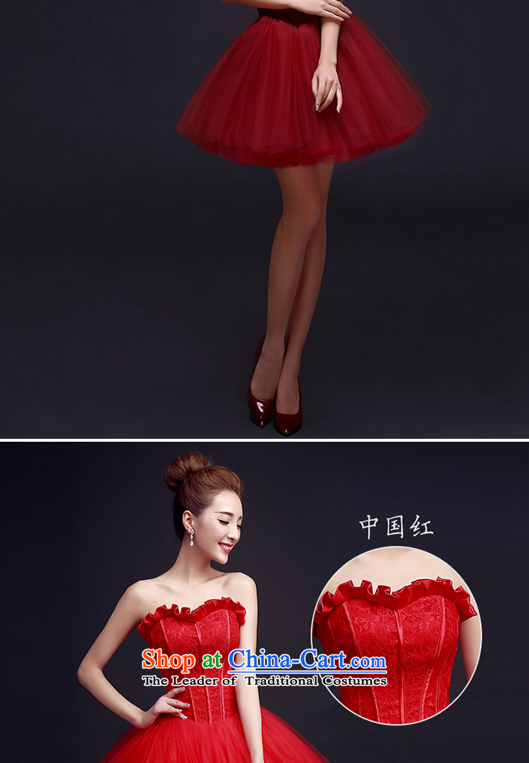 Evening dress 2015 Spring Banquet small Dress Short of a marriage bows service bridal dresses dresses summer female wine red S picture, prices, brand platters! The elections are supplied in the national character of distribution, so action, buy now enjoy more preferential! As soon as possible.
