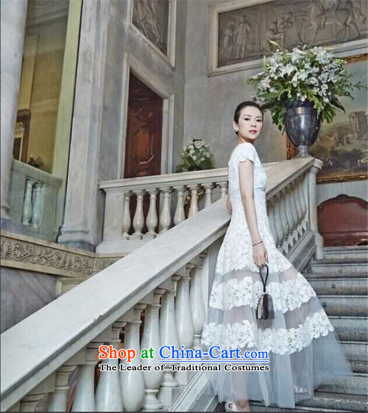 The estimated 2015 NZ Ziyi elegant water-soluble flower spell gauze dresses and sexy V-Neck Sau San long skirt dress 1396 White L picture, prices, brand platters! The elections are supplied in the national character of distribution, so action, buy now enjoy more preferential! As soon as possible.