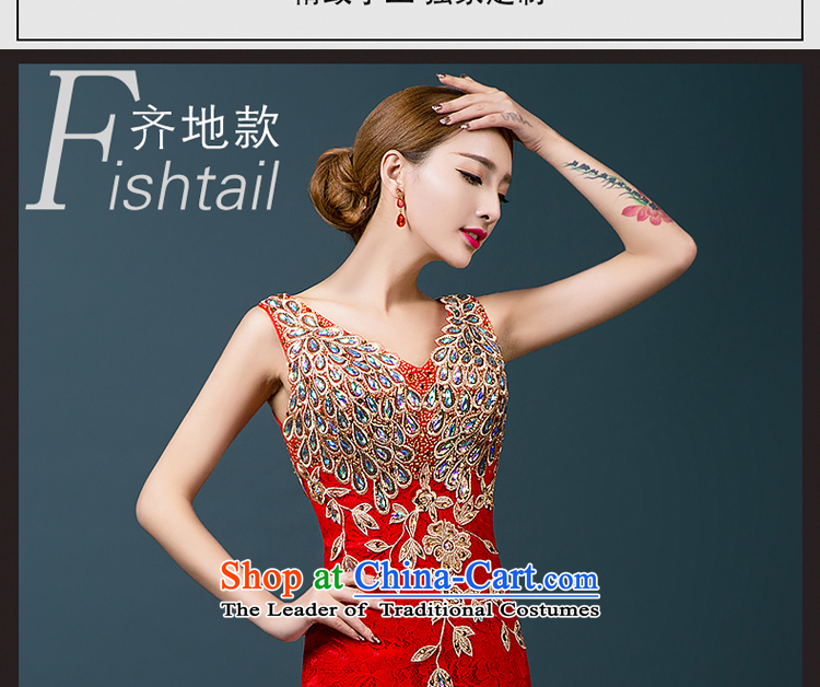 Hillo XILUOSHA) Lisa (dress 2015 new wedding dress bows service bridal dresses shoulders crowsfoot Sau San bows dress long chinese red - align to shorten yi s picture, prices, brand platters! The elections are supplied in the national character of distribution, so action, buy now enjoy more preferential! As soon as possible.