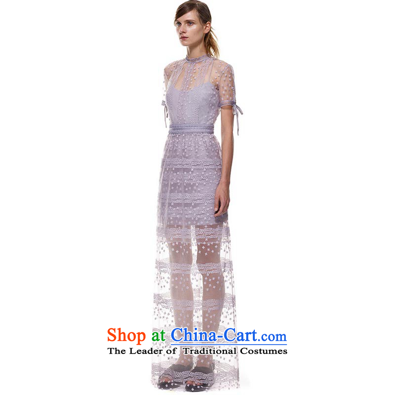 The estimated 2015 Europe nz stars lace dresses aristocratic dress long skirt increased from 5,291 light purple S, Niue, the , , , shopping on the Internet