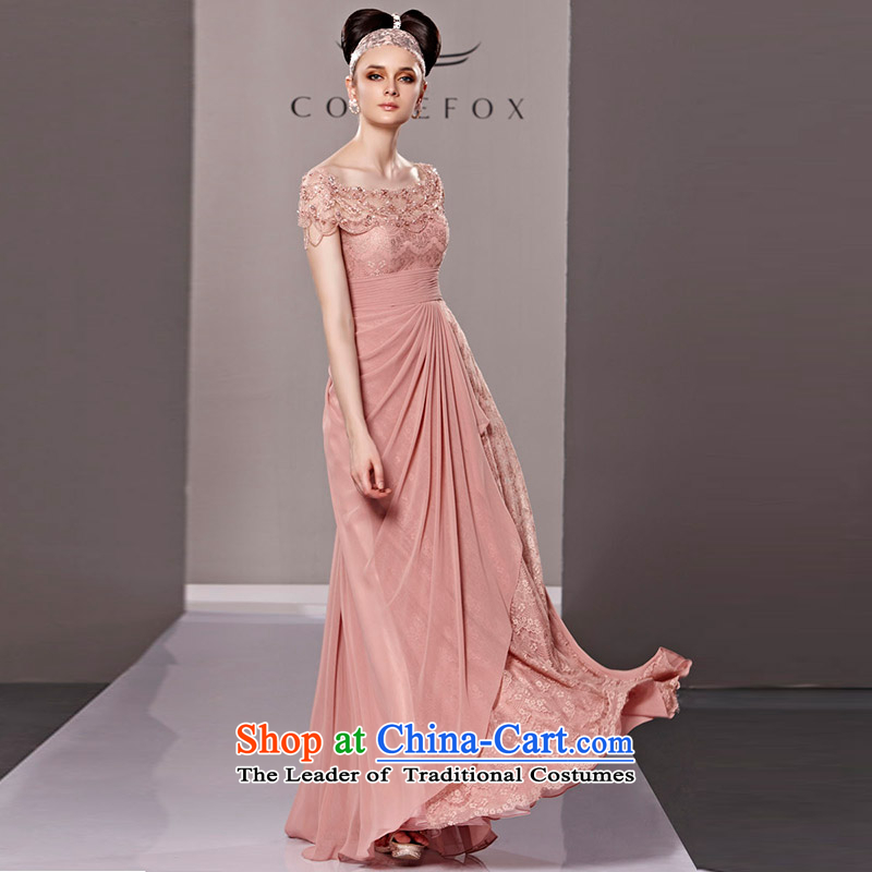 Creative Fox evening dresses and sexy word shoulder pink bride wedding dress evening drink service     elegant long lace auspices dress skirt 81315 picture color L, creative Fox (coniefox) , , , shopping on the Internet