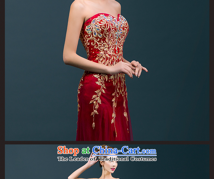 Hillo XILUOSHA) Lisa (bride red wedding dress bows and chest service banquet evening dresses 2015 annual meeting of the new dresses long wine red M picture, prices, brand platters! The elections are supplied in the national character of distribution, so action, buy now enjoy more preferential! As soon as possible.