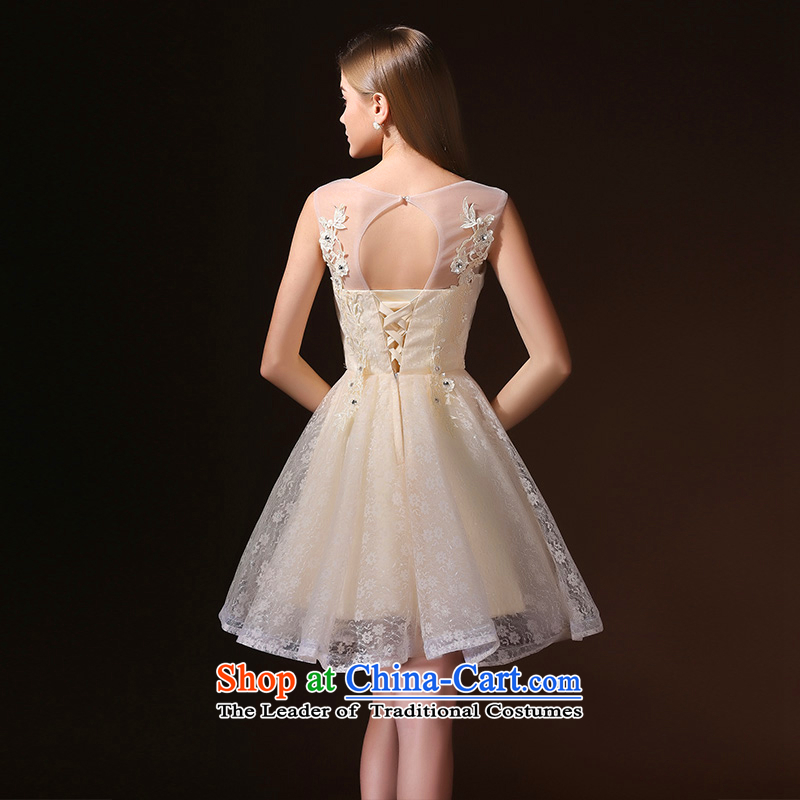 2015 new back bridesmaid dress dresses summer short of sister evening dresses marriages bows to champagne color S, according to Lin Sha , , , shopping on the Internet