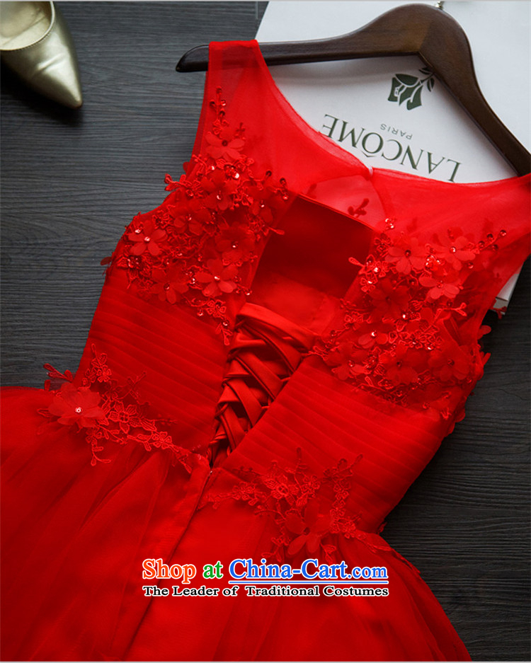 2015 new red short of summer uniforms bows dresses lace Sau San marriages evening dresses bon bon skirt RED M picture, prices, brand platters! The elections are supplied in the national character of distribution, so action, buy now enjoy more preferential! As soon as possible.