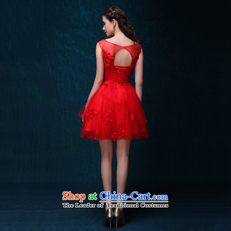 2015 new red short of summer uniforms bows dresses lace Sau San marriages evening dresses bon bon skirt Red M4 China in accordance with , , , Love shopping on the Internet