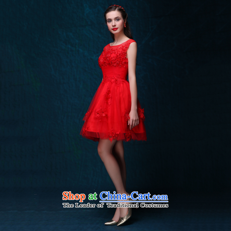 2015 new red short of summer uniforms bows dresses lace Sau San marriages evening dresses bon bon skirt Red M4 China in accordance with , , , Love shopping on the Internet