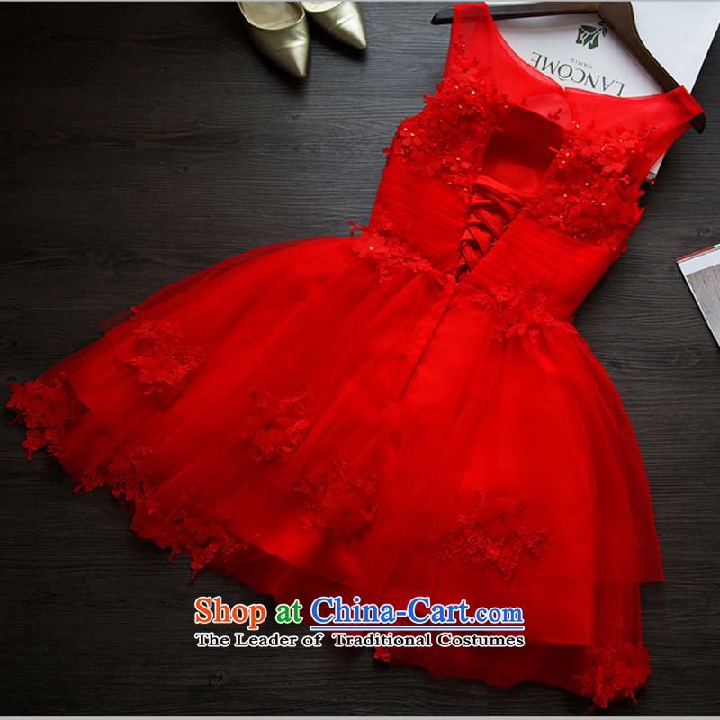 2015 new red short of summer uniforms bows dresses lace Sau San marriages evening dresses bon bon skirt Red M4 China in accordance with , , , Love shopping on the Internet
