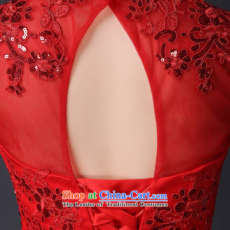 Spring 2015 wedding services new stylish Bridal Services bows service, shoulder strap video thin evening dresses in red to be no refund, embroidered bride shopping on the Internet has been pressed.