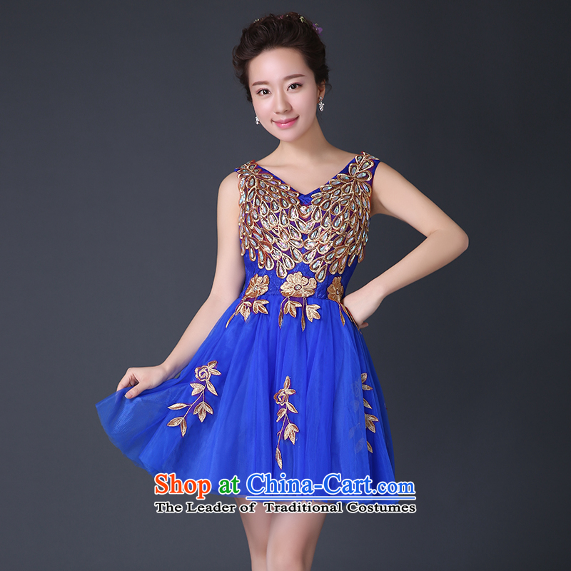 The spring and summer of 2015, the bride new package shoulder video lace bows services thin red short of marriage wedding dress blue tailor-made be no refund, embroidered bride shopping on the Internet has been pressed.