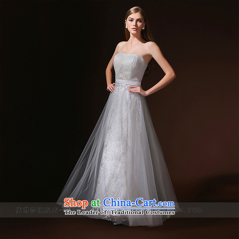 According to Lin Sa high-end custom Smoke Gray wiping the chest evening dresses marriages bows birthday dinner serving long evening dress gray XL Photo, prices, brand platters! The elections are supplied in the national character of distribution, so action, buy now enjoy more preferential! As soon as possible.