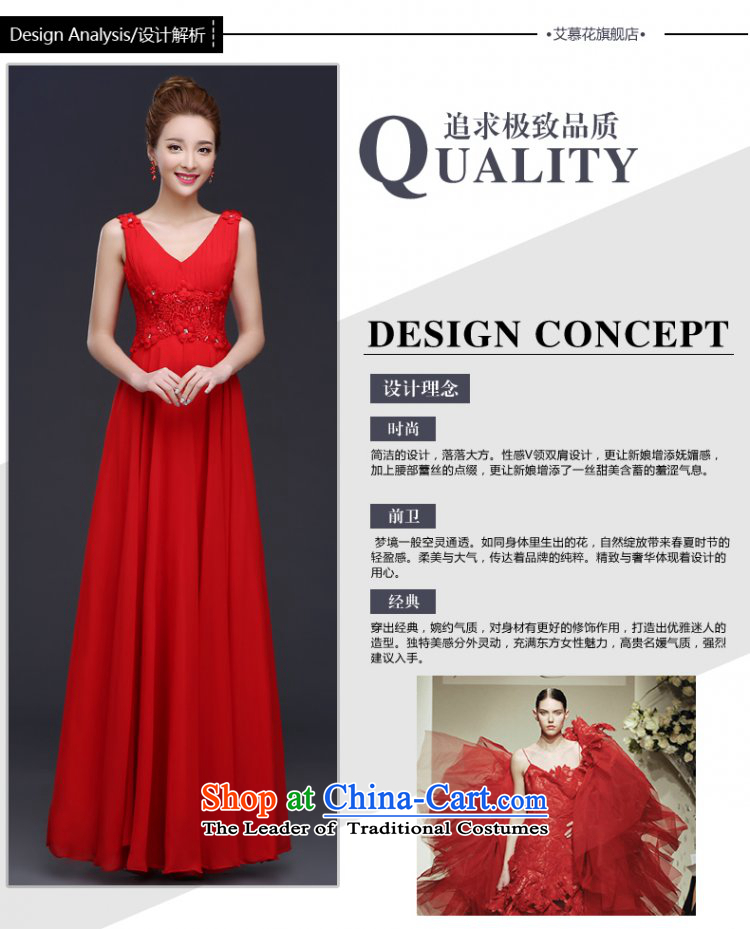 2015 new bride bows Services Mr Ronald red wedding dress female spring long shoulders v-neck evening dress Sau San Red L picture, prices, brand platters! The elections are supplied in the national character of distribution, so action, buy now enjoy more preferential! As soon as possible.