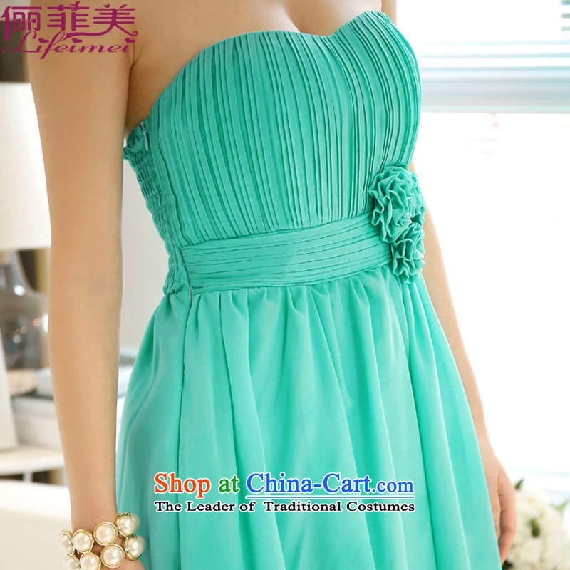 158 and 2015 Chic simplicity with scoops bare shoulders Top Loin of three-dimensional manually kidney chiffon bridesmaid dress celebration chiffon dress code  F, 158 are Green and shopping on the Internet has been pressed.