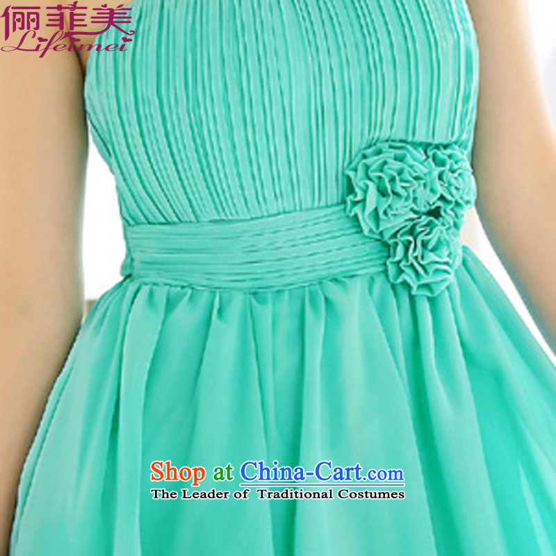 158 and 2015 Chic simplicity with scoops bare shoulders Top Loin of three-dimensional manually kidney chiffon bridesmaid dress celebration chiffon dress code  F, 158 are Green and shopping on the Internet has been pressed.