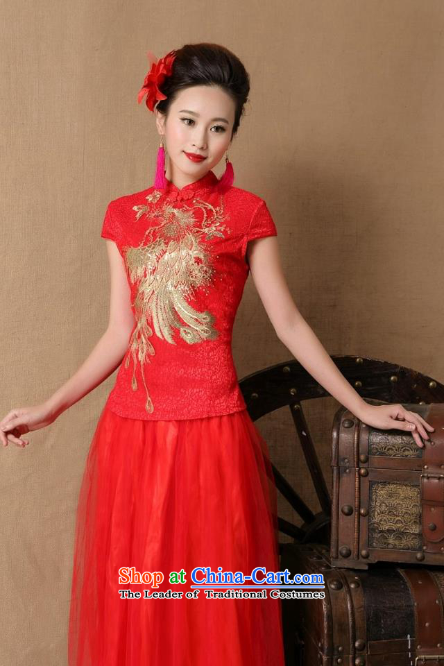 Jia Mei  2015 flower gift cheongsam dress marriages red long bows evening dress stylish 6648# RED M picture, prices, brand platters! The elections are supplied in the national character of distribution, so action, buy now enjoy more preferential! As soon as possible.