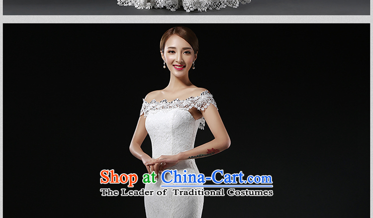 Hillo Lisa (XILUOSHA) wedding dresses the word tail shoulder white wedding dress girl brides bows service 
