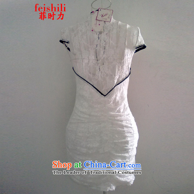 The Philippines, 2015 sexy beauty package and lace Stylish retro dresses XJM-5FZE082-1313 white are code, when feishili () , , , shopping on the Internet