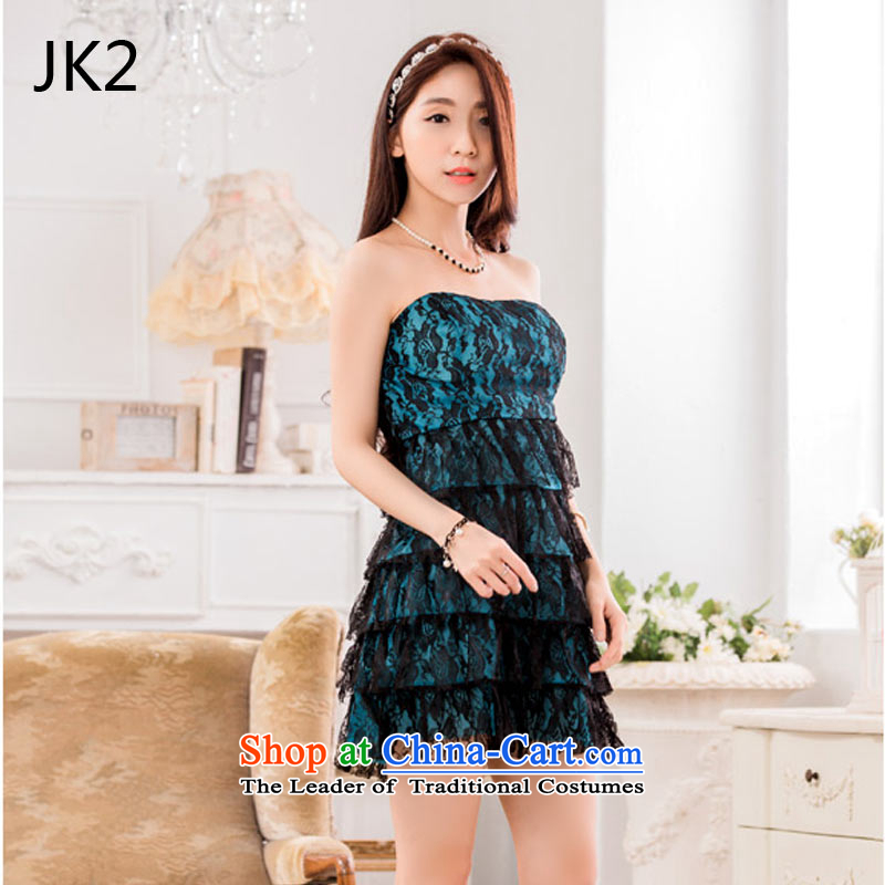 Jk2   sexy nightclub performers skirt anointed chest lace princess dress 9642 skirt blue XXL,JK2.YY,,, shopping on the Internet