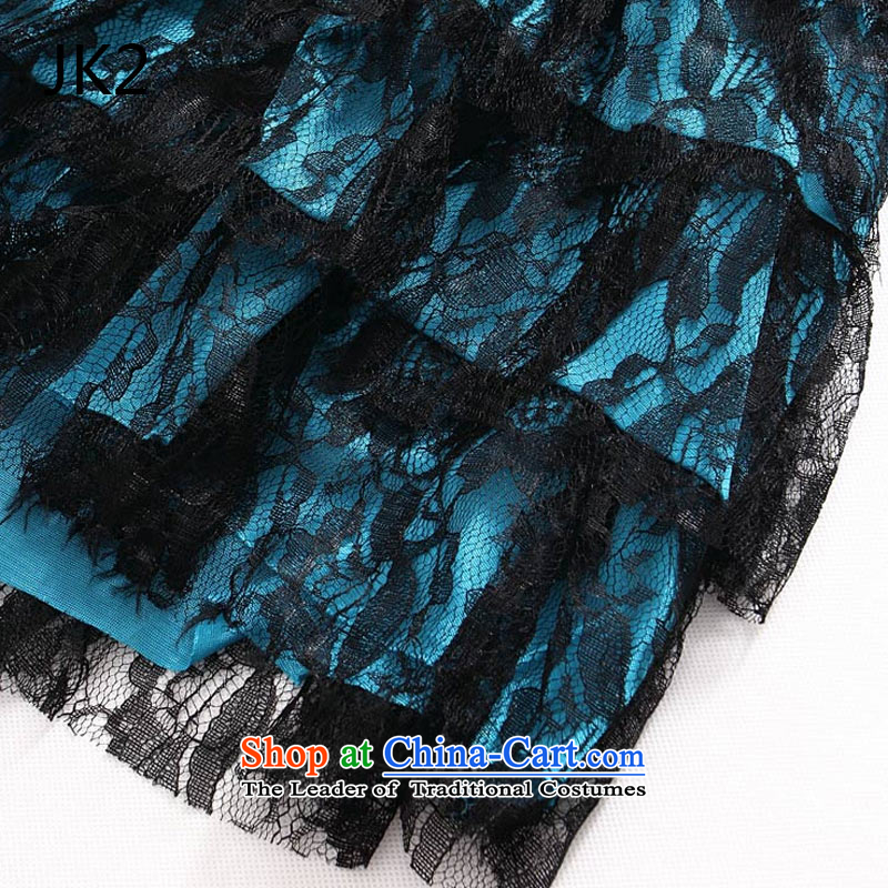 Jk2   sexy nightclub performers skirt anointed chest lace princess dress 9642 skirt blue XXL,JK2.YY,,, shopping on the Internet