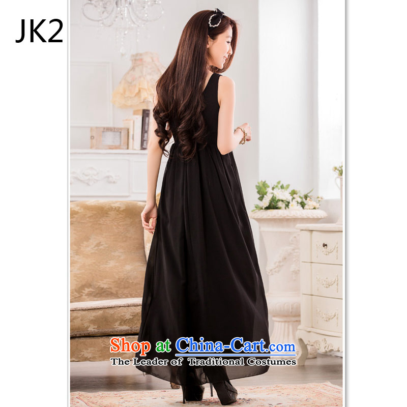    Stylish evening dresses nails JK2 pearl bare shoulders in the folds of large pressure code dress dresses 9635 Black XXXL,JK2.YY,,, shopping on the Internet