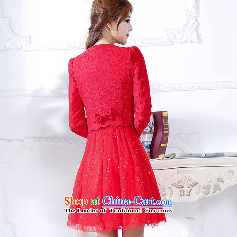 The 2015 autumn and winter-hee load new Korean fashion xl bridal dresses bows services jacket dresses two kits female red XXXL, Hee-XINI () , , , shopping on the Internet