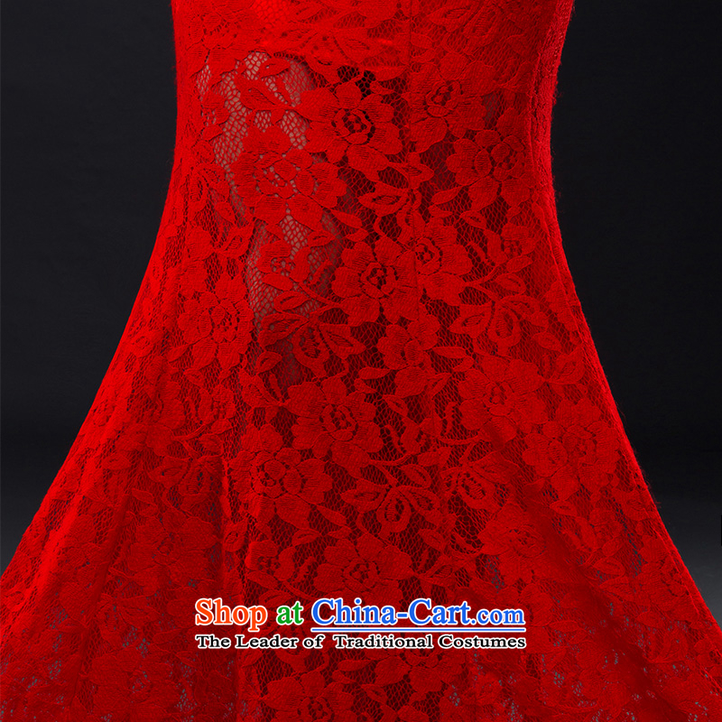 Hillo XILUOSHA Lisa (dress) banquet 2015 new summer long engraving evening lace marriages bows to Sau San crowsfoot RED M HILLO Lisa (XILUOSHA) , , , shopping on the Internet
