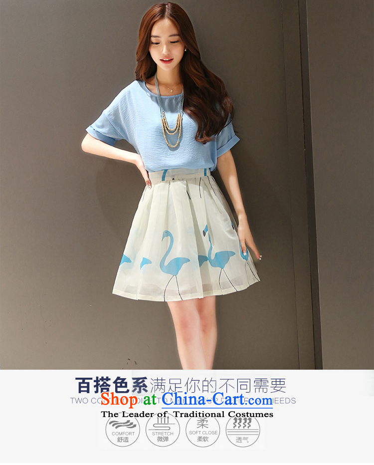 Summer Scent are small wind Korean dresses women's two kits dresses short-sleeved stamp kit 1034# skirt Blue M picture, prices, brand platters! The elections are supplied in the national character of distribution, so action, buy now enjoy more preferential! As soon as possible.