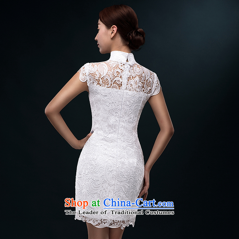 Hillo XILUOSHA Lisa (new)) 2015 summer short qipao cheongsam dress marriage lace bridal dresses retro bows dress white , Sau San Hillo Lisa (XILUOSHA) , , , shopping on the Internet