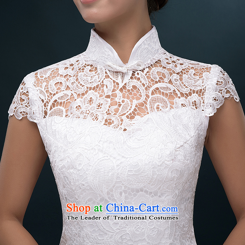 Hillo XILUOSHA Lisa (new)) 2015 summer short qipao cheongsam dress marriage lace bridal dresses retro bows dress white , Sau San Hillo Lisa (XILUOSHA) , , , shopping on the Internet