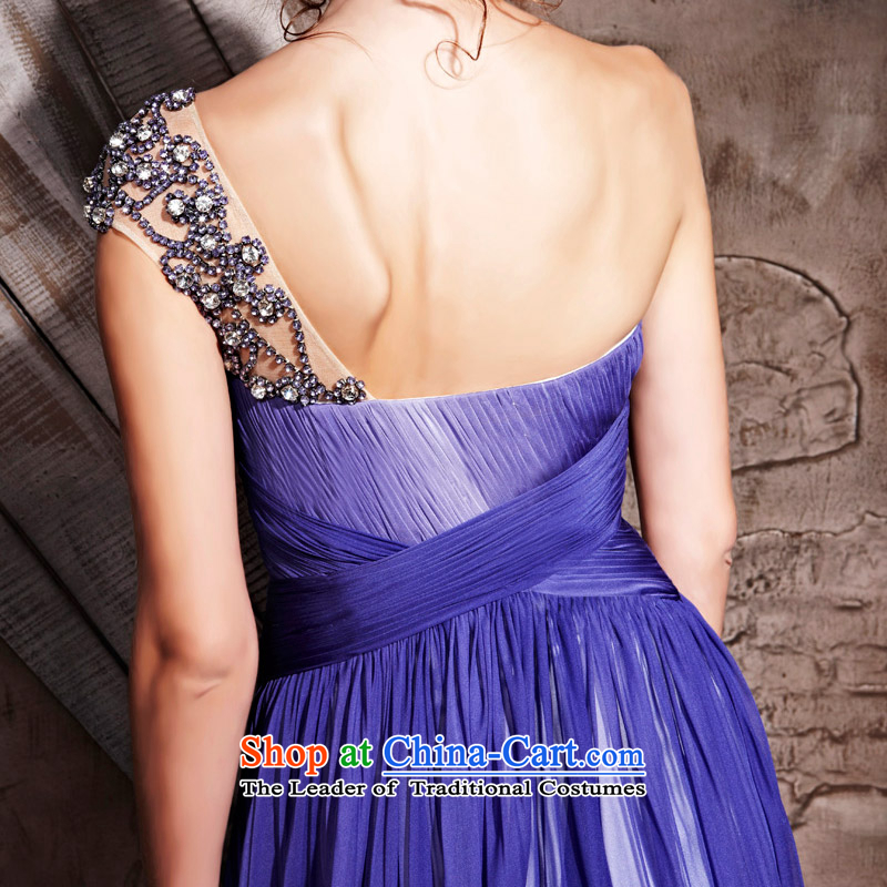 Creative Fox evening dresses shoulder noble purple jackets Beveled Shoulder and long gown stage performances dress Red Carpet Dress Suit skirt 81156 under the auspices of purple XXL, creative Fox (coniefox) , , , shopping on the Internet