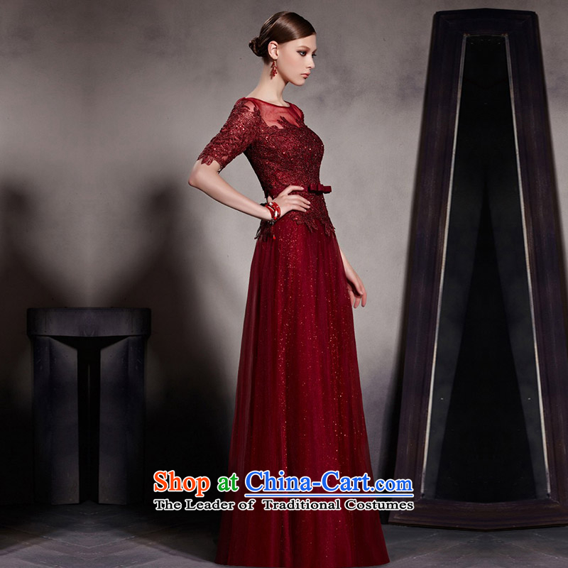 The kitsune dress creative new wine red long gown dress and banquet dinner dress Top Loin video thin bride wedding dress uniform color photo of 30521 bows XL, creative Fox (coniefox) , , , shopping on the Internet