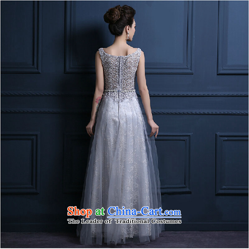 The Korean version of the new 2015 banquet will moderator dress skirt long Sau San evening dresses dresses spring and summer Female Light Gray M, pure love bamboo yarn , , , shopping on the Internet