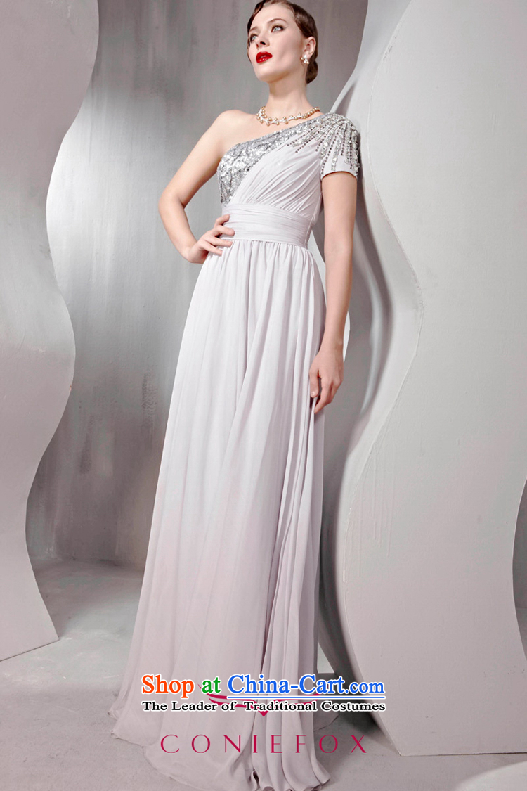 The kitsune dress creative new high-back under the auspices of dress shoulder water drilling bride wedding dress welcome drink service evening service will long skirt 56809 Light Gray S picture, prices, brand platters! The elections are supplied in the national character of distribution, so action, buy now enjoy more preferential! As soon as possible.