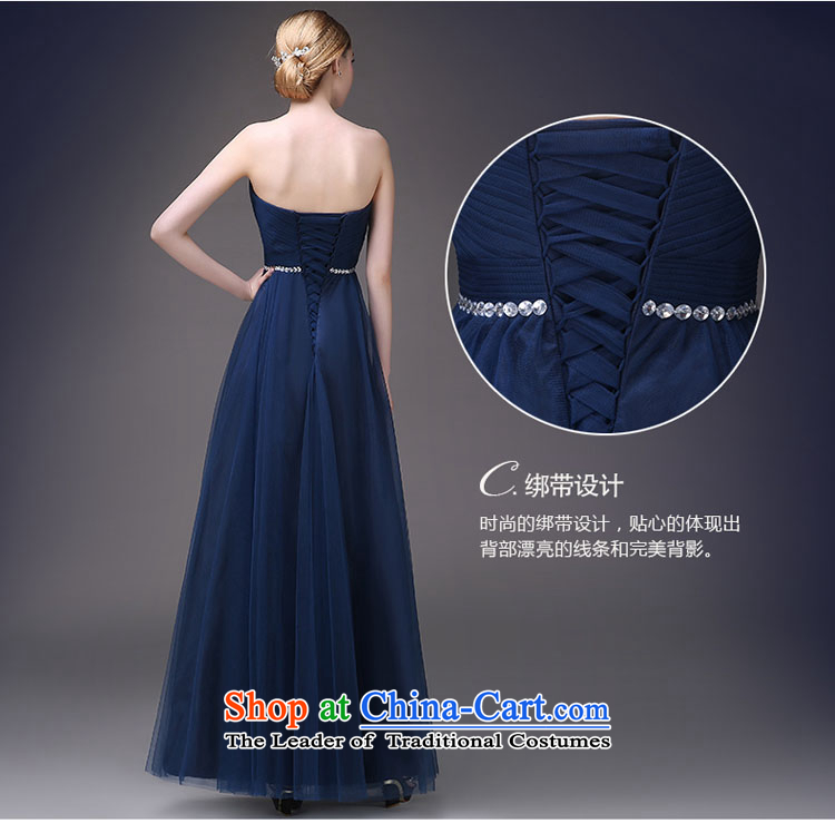 Evening dress new western korea 2015 evening dresses in spring and summer banquet bows bride moderator long gown female dark blue L picture, prices, brand platters! The elections are supplied in the national character of distribution, so action, buy now enjoy more preferential! As soon as possible.