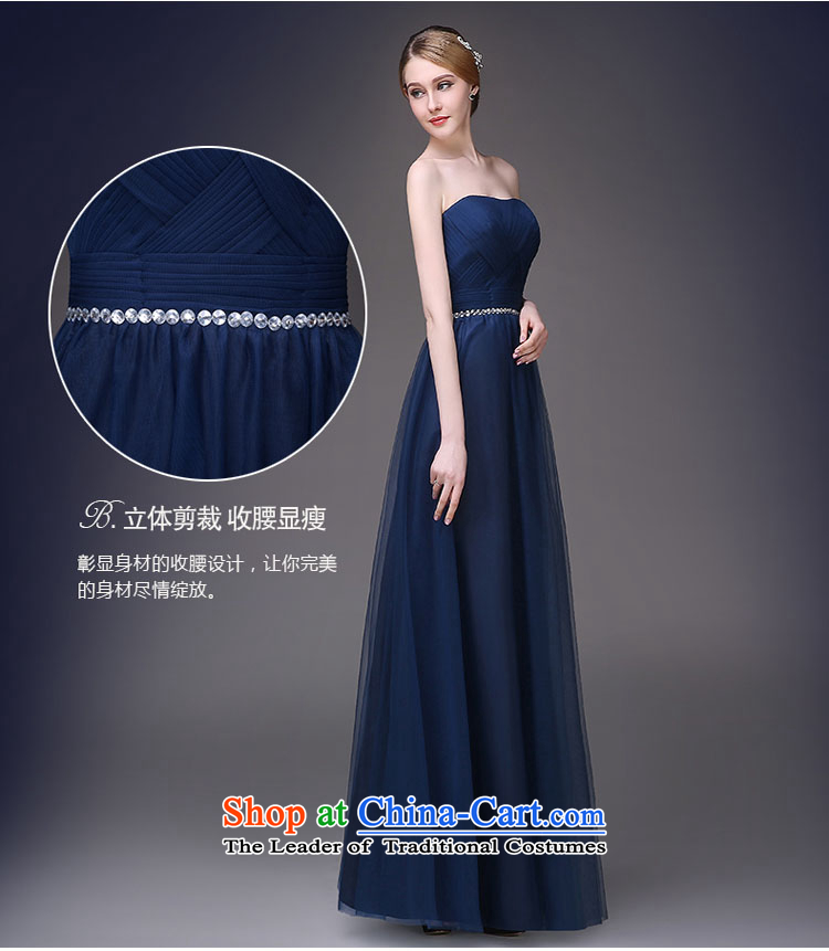 Evening dress new western korea 2015 evening dresses in spring and summer banquet bows bride moderator long gown female dark blue L picture, prices, brand platters! The elections are supplied in the national character of distribution, so action, buy now enjoy more preferential! As soon as possible.