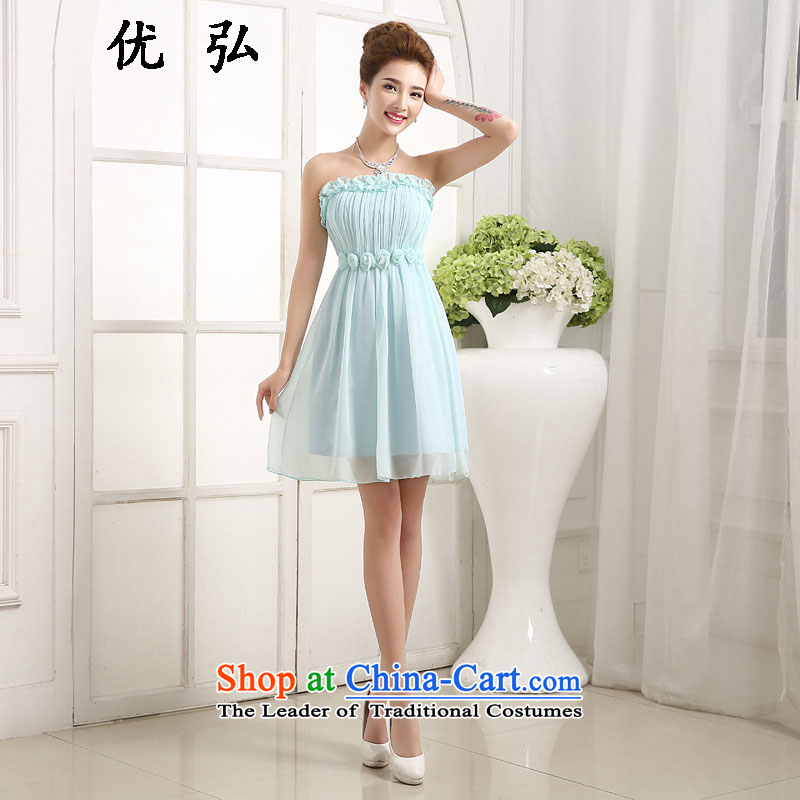 Optimize Hong-dress new toner purple 2015 bows bridesmaid serving evening dresses marriage small dress_ are green mz2102 spring code