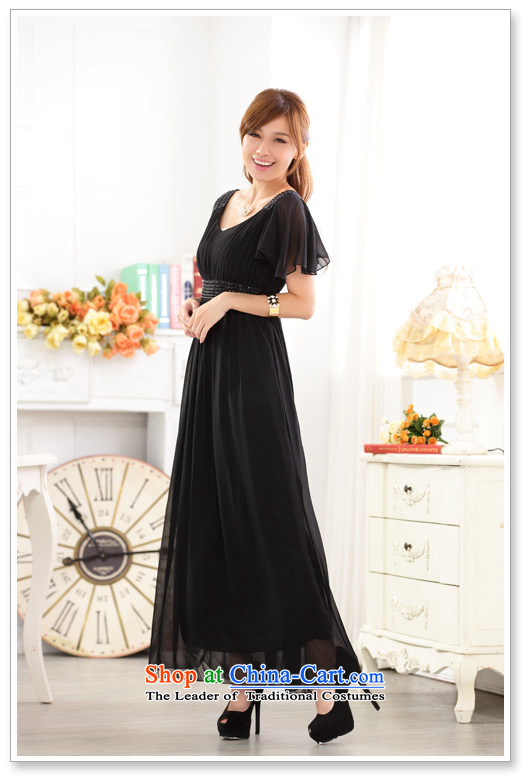 V-Neck nail pearl JK2 chiffon black shoulder length skirts large banquet evening thick sister long gown champagne color 2XL recommendations about 155 pictures, prices, brand platters! The elections are supplied in the national character of distribution, so action, buy now enjoy more preferential! As soon as possible.