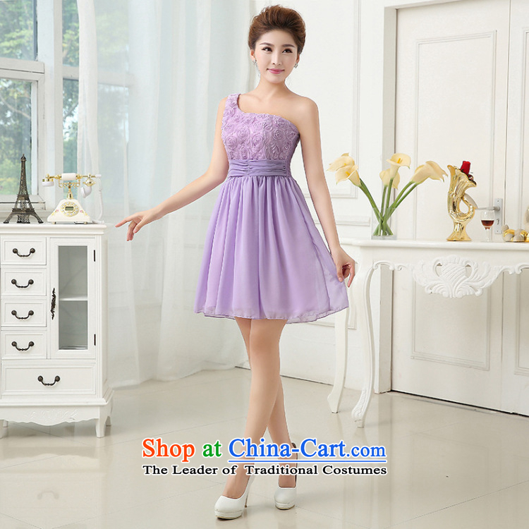 Optimize Hong-short single shoulder bridesmaid dresses and chest bridesmaid mission sister married Korean small dress bows mz2104 purple are code picture, prices, brand platters! The elections are supplied in the national character of distribution, so action, buy now enjoy more preferential! As soon as possible.