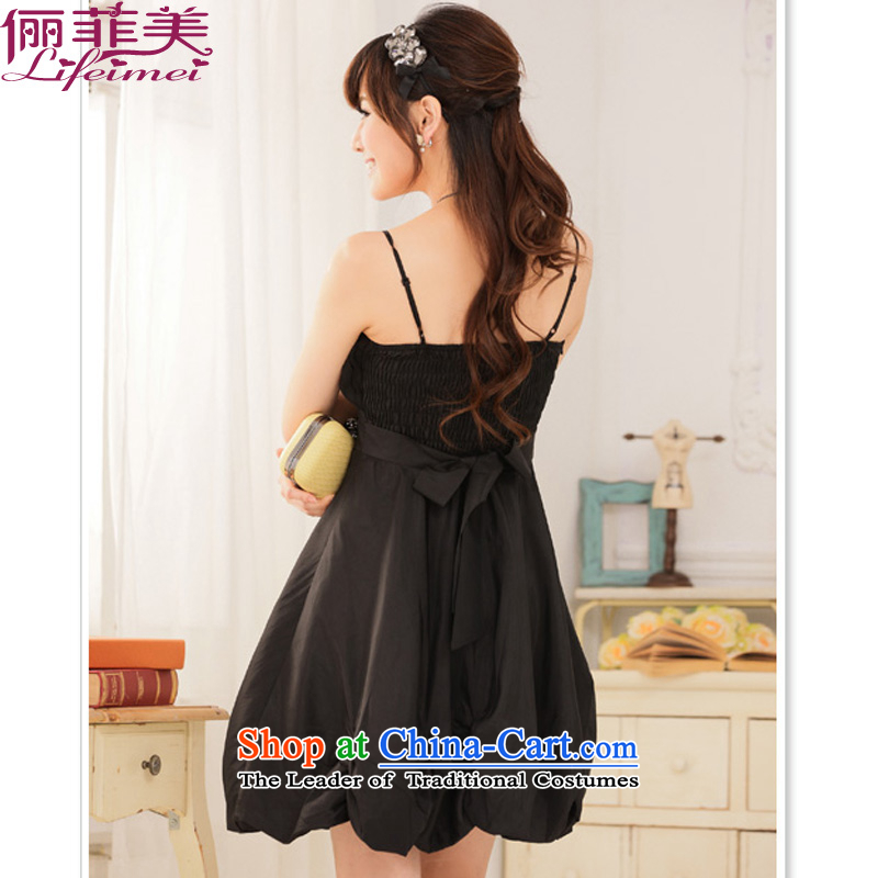 158 and 2015 version of Korea summer straps irrepressible princess chest pressure folds large Foutune of lanterns skirt small dress dresses are suitable for 85-115 black code, 158 and shopping on the Internet has been pressed.